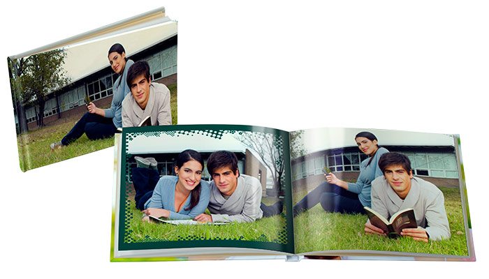 fotolivro capa dura extra brilho aberto e fechado