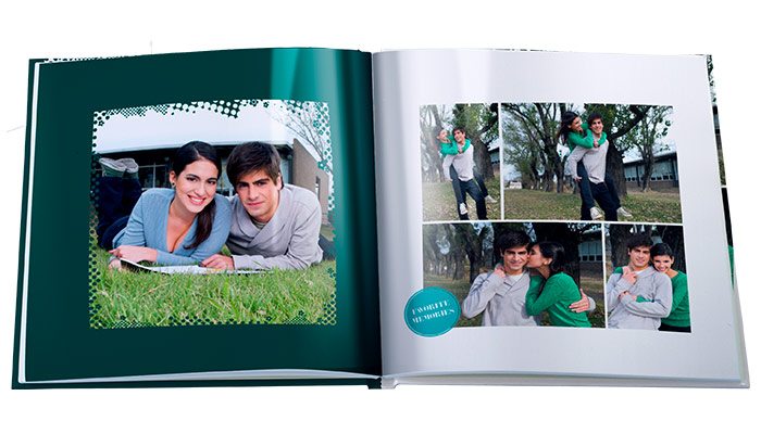 fotolivro 21x21 capa dura aberto extrabrilho