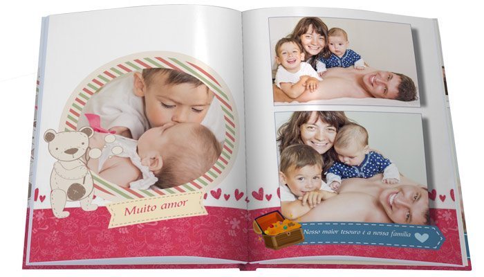 Fotolivro Capa Dura 28x36cm aberto